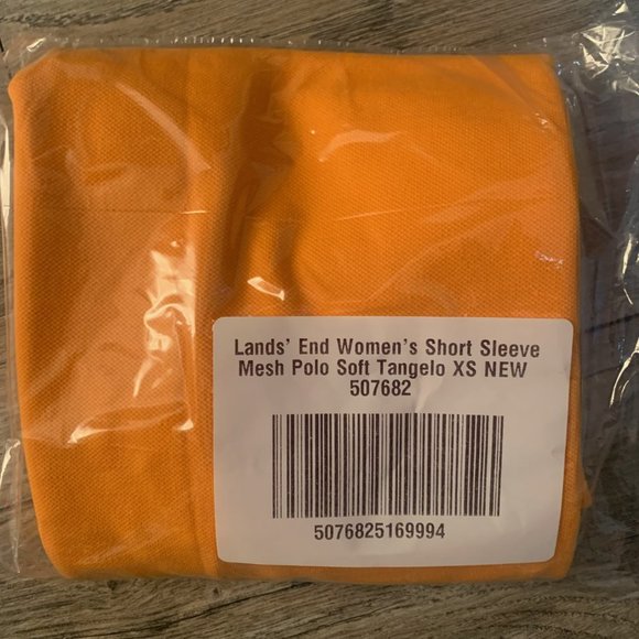 NWT LANDS' END WOMEN'S SHORT SLEEVE MESH POLO SHIRT SOFT TANGELO XS - Picture 3 of 5